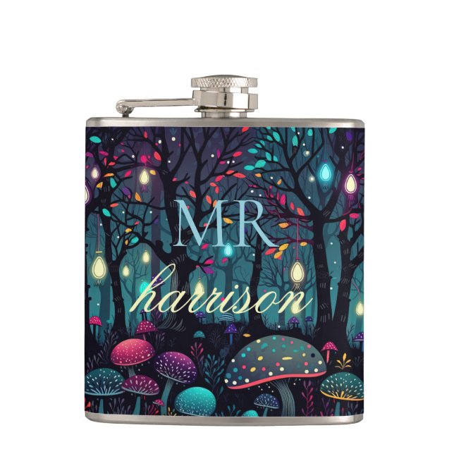 Cantil Floral Floral Personalizado Fantasy Art Flask (Frente)