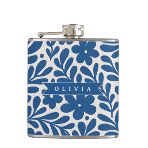 Cantil Floral Nórdico Personalizado Azul Folclórico