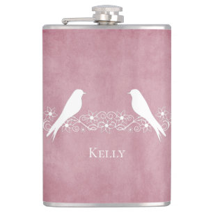 Cantil Floral Vine Personalizada Floral Pink Lovebird
