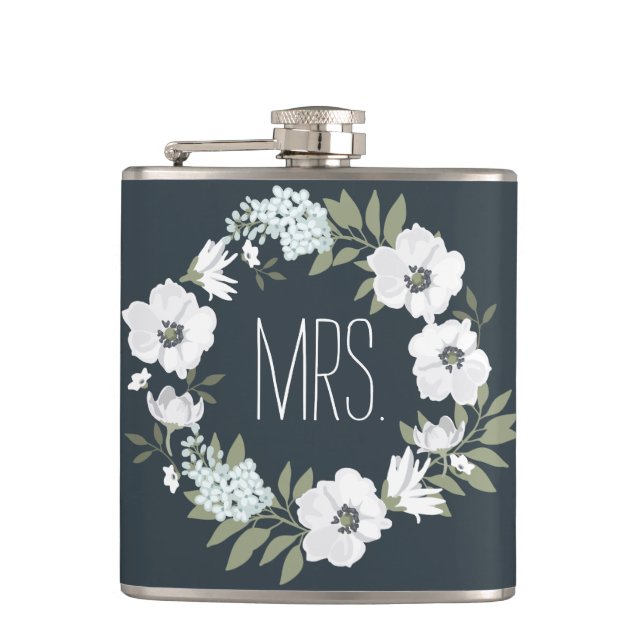 Cantil Floral Wedding Gifts Personalizado Flask (Frente)