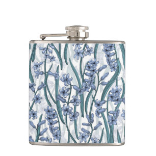 Cantil Flores Blue Hyacinth em branco