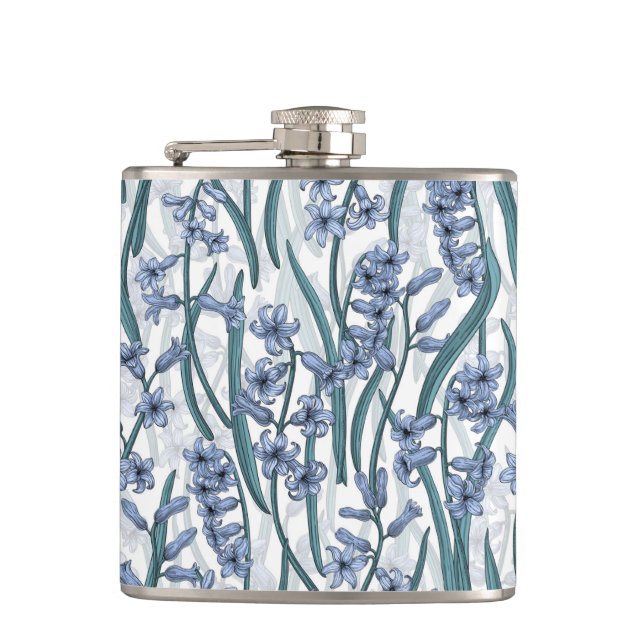 Cantil Flores Blue Hyacinth em branco (Frente)