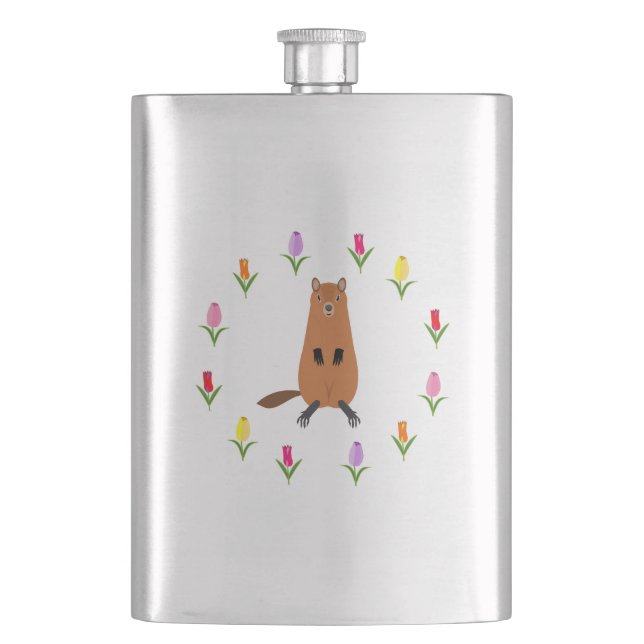 Cantil Flores de Groundhog e Tulipas (Frente)