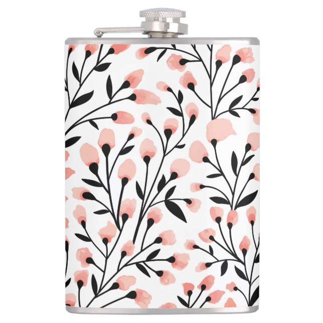 Cantil Flores De Rabo: Coral Floral Sem Costura. (Frente)
