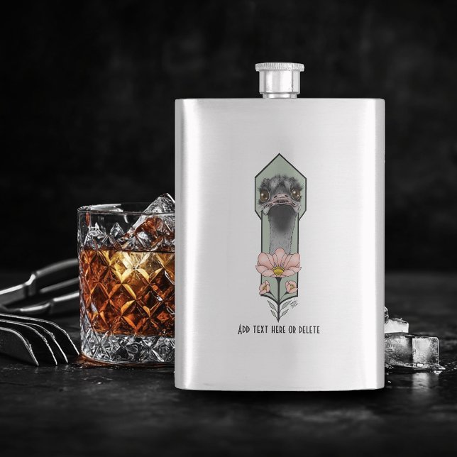 Cantil Flores Rosa de Avestruz Verde Oliva Art Déco (Criador carregado)