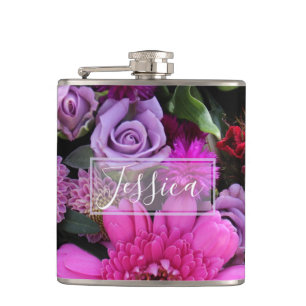 Cantil Flores Rosa e Violeta Personalizadas