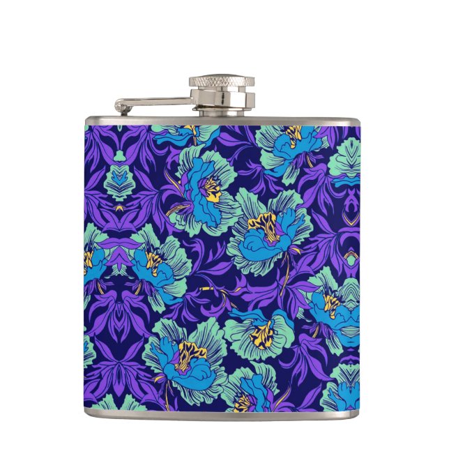 Cantil Flores roxas e azuis William Morris (Frente)