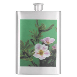 Cantil flores silvestres de rosa rosa em verde.