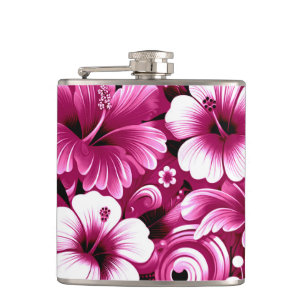 Cantil Flores tropicais havaianas Hibiscus cor-de-rosa br