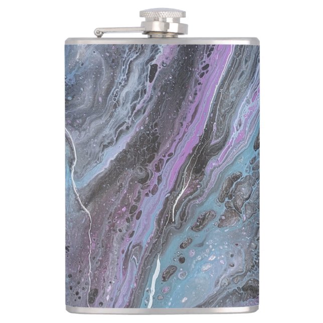 Cantil Fluxo Roxo e Turquesa Abstrato (Frente)