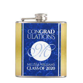 Cantil Folha de Ouro Azul Marble Monograma de Graduação E