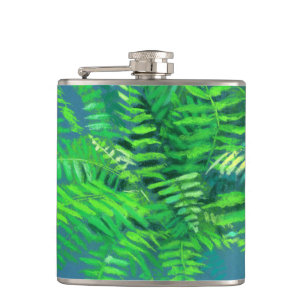 Cantil Folhas de cereais, design floral, verde, azul e ve