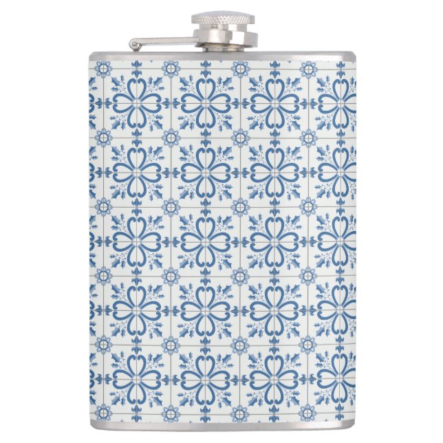 Cantil Folhas de Natal e azulejos de flores (Frente)