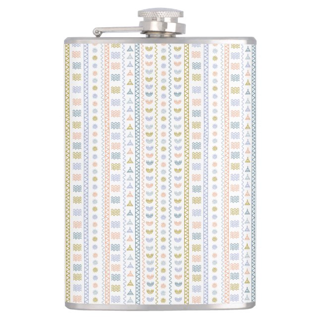 Cantil Folk escandinavo Art Sun & Wave Patterno (Frente)