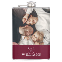 Cantil Foto Personalizada e Nome Vermelho Borgonha