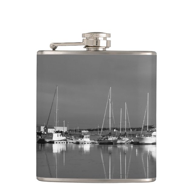 Cantil fotografia preta e branca, embarcações (Frente)