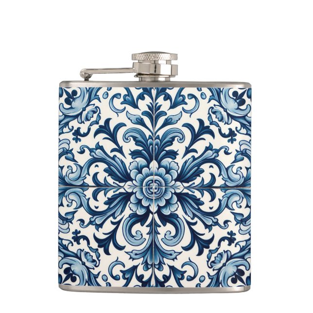 Cantil Frasco azul de azulejo português (Frente)