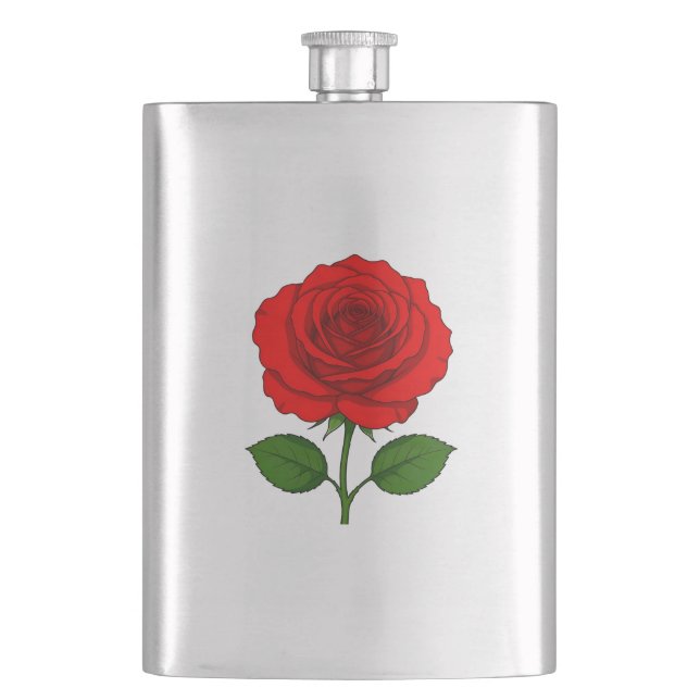 Cantil Frasco Clássico Rosa Vermelha (Frente)