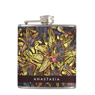 Cantil Frasco da anca Personalizado Floral Moderno