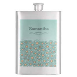 Cantil Frasco de Aço Inoxidable Flor de Teal
