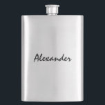Cantil Frasco de aço inoxidável personalizado para homens<br><div class="desc">Frasco de aço inoxidável personalizado para homens. Engraçado ideia de presente para aniversário ou festa de casamento solteiro. Faça um para amigos e familiares; noivo, padrinhos de casamento, pai, marido, tio, irmão, avô, etc. Personalizável com nome ou monograma. Texto do script. Alterar a quantidade para obter o preço mais barato...</div>