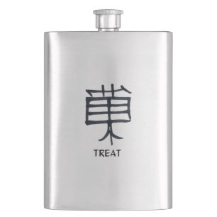 Cantil Frasco de aço inoxidável preto de Kanji Trek