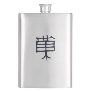 Cantil Frasco de aço inoxidável preto de Kanji Trek