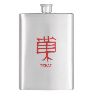 Cantil Frasco de aço inoxidável vermelho de Kanji Trek