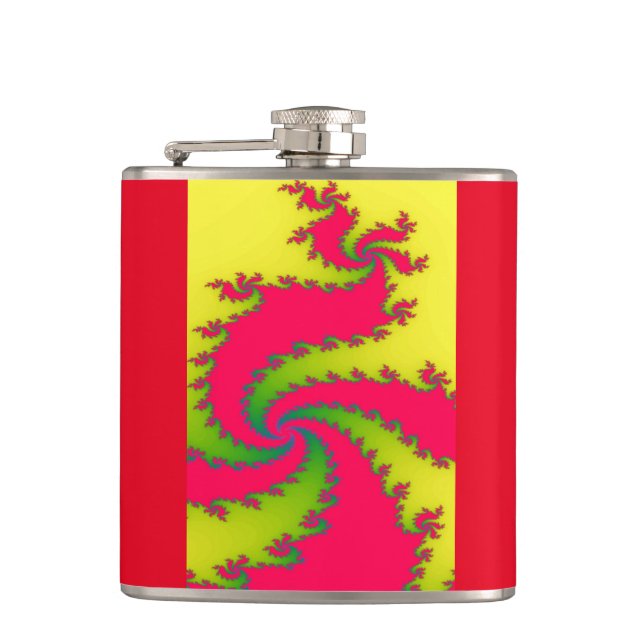 Cantil Frasco de anca Fractal do Dragão de Ano Novo Chinê (Frente)