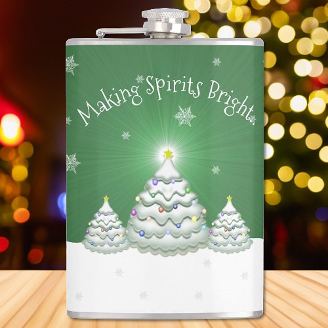 Cantil Frasco de Árvore de Natal Verde (Green Christmas Tree Flask)