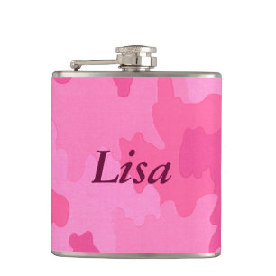 Cantil Frasco de Camuflagem Rosa-Quente Personalizado