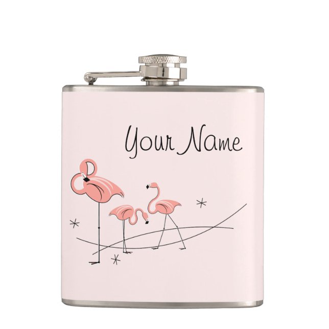 Cantil Frasco de Flamingos, cor-de-rosa (Frente)
