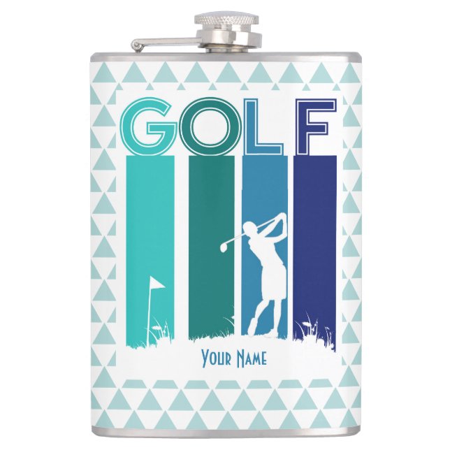 Cantil Frasco de Golfer Personalizado (Frente)