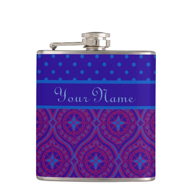 Cantil Frasco de Hip Chic para Personalizar: Roxo e Azul (Frente)