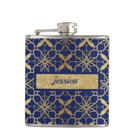 Cantil Frasco de Liquor ou Vinho Marroquino Azul Envolto