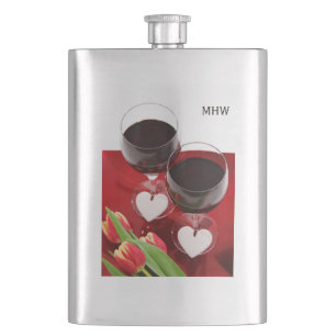 Cantil Frasco de monograma personalizado dos amantes