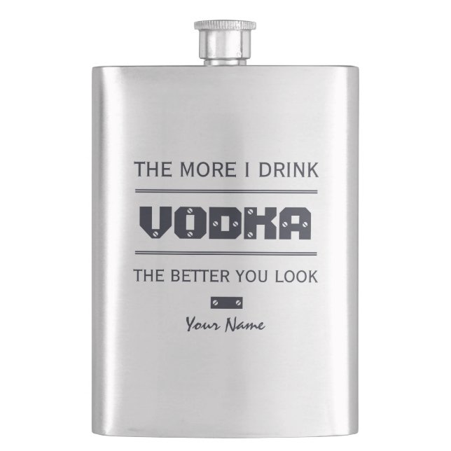 Cantil Frasco de monograma personalizado VODKA (Frente)