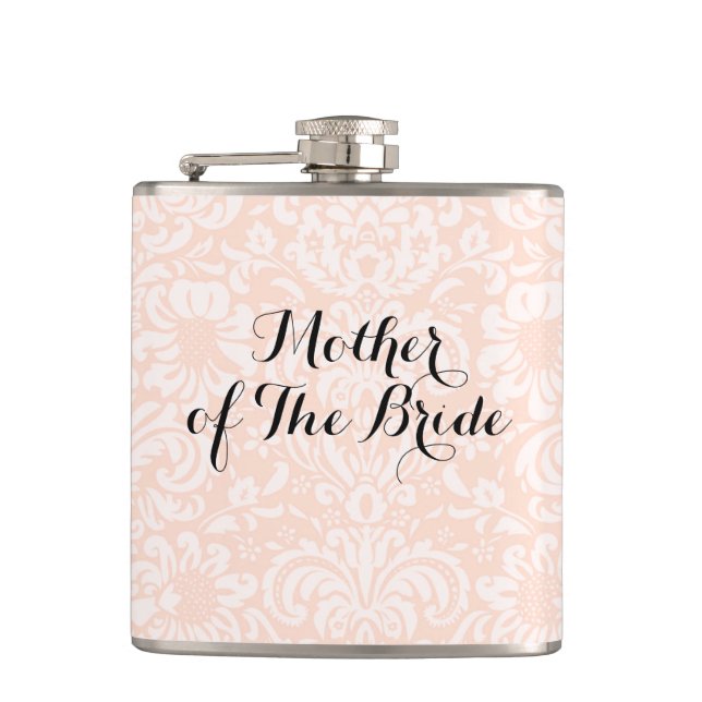 Cantil Frasco de Noiva Mãe Vintage Rosa Damask (Frente)