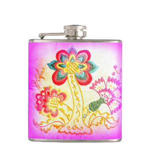 Cantil frasco de palmeira rosa, estilo hippie