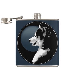 Cantil Frasco de rouco Pup Personalizado Siberian Husky B