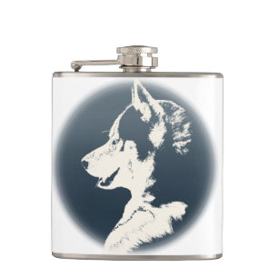 Cantil Frasco de rouco Pup Personalizado Siberian Husky B