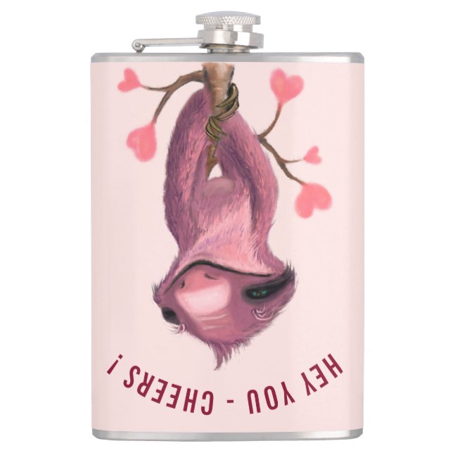 Cantil Frasco de Texto Personalizado Engraçado Lama Român (Frente)