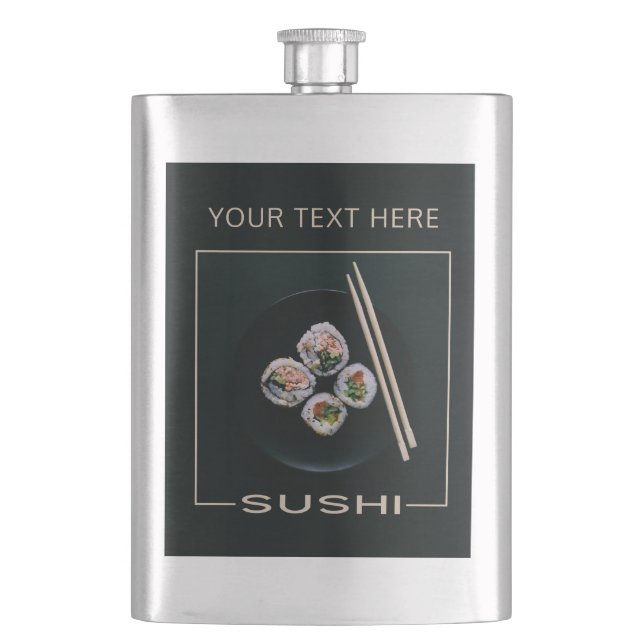 Cantil Frasco de texto personalizado SUSHI (Frente)
