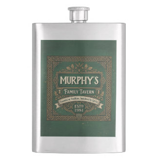 Cantil Frasco de Uísque Verde Vintage Personalizado da Ta