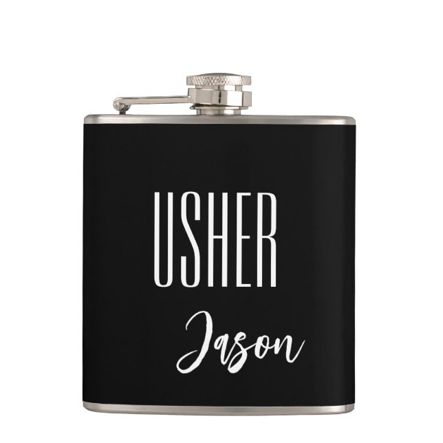 Cantil Frasco de Usher de Nome Personalizado (Frente)