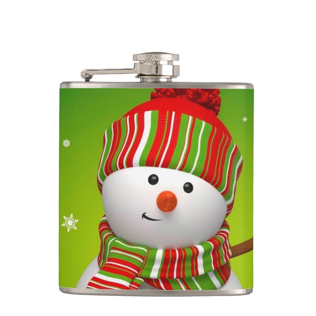 Cantil Frasco de Vinilo de Natal/Snowman (Frente)
