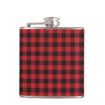 Frasco de Xadrez de Búfalo Vermelho Vinil Molhado