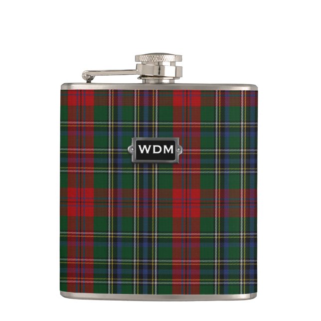 Cantil Frasco de Xadrez MacLean Tartan monograma (Frente)