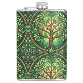Cantil Frasco decorativo com um vibrante desenho de árvor