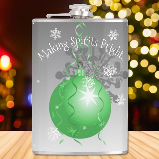 Cantil Frasco do Enfeites de natal Verde (Green Fancy Christmas Ornament Flask)